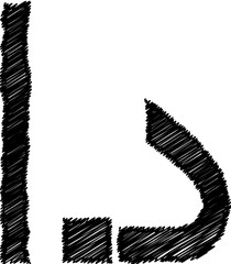 Sketch Currency font vector shape