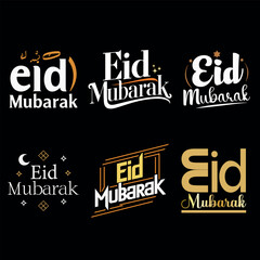Fototapeta premium Eid Mubarak Typography Design, Eid vector design, Islamic Festival 