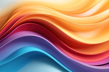 A colorful wave with a red stripe on the left and a yellow stripe on the right