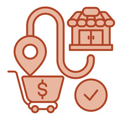 Customer Journey  Icon brown
