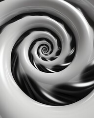 Stark contrast swirls, macro view, mesmerizing patterns, sharp detail, black and white marvel