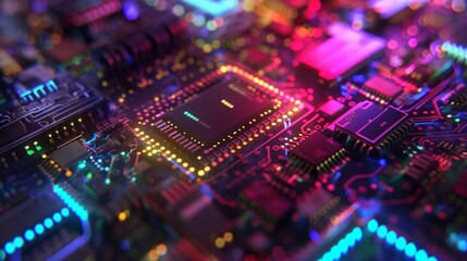 the integration of LED lights around the processor, serving both aesthetic and functional purposes. The glowing lights not only add visual appeal but also indicate activity or performance levels.