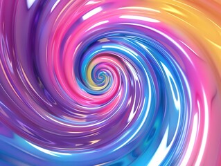 An abstract digital art piece featuring a mesmerizing swirl of multicolored hues, ideal for backgrounds and vibrant displays.