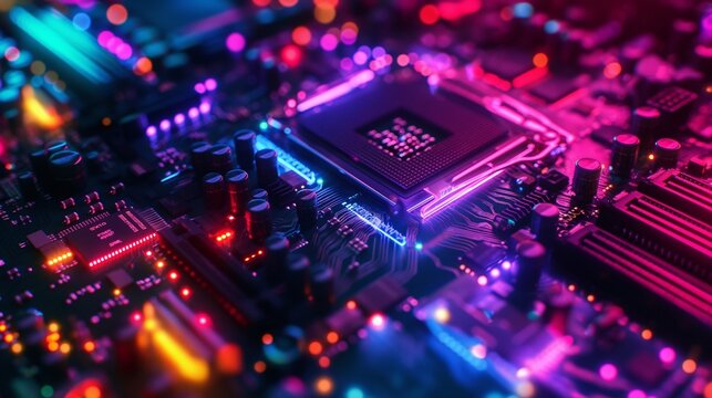 the integration of LED lights around the processor, serving both aesthetic and functional purposes. The glowing lights not only add visual appeal but also indicate activity or performance levels.