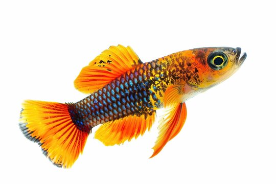 Killifish, isolated on white, aquarium fish