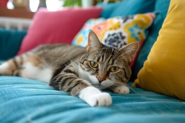 Explore the playful nature of indoor pets with whimsical patterns and soft textures