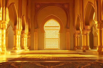 Prayer hall, golden background