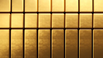 Creative display of gold bars artistically laid out in a staggered formation, showcasing the texture and sheen of each bar, perfectly isolated on a pure white background for high-e