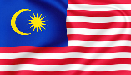 Malaysia national flag in the wind illustration image