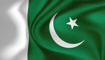 Pakistan national flag in the wind illustration image