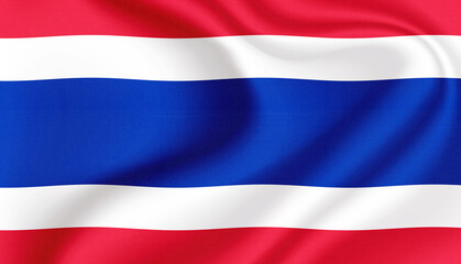 Thailand national flag in the wind illustration image