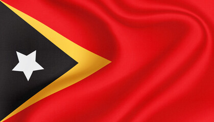 Timor Leste national flag in the wind illustration image