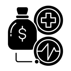 Obraz premium Financial Health Icon glyph