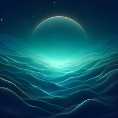 background with space, background with stars, Teal green blue grainy color gradient background glowing noise texture cover header poster design