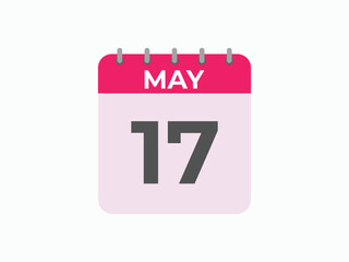 May 17 calendar reminder. 17 May daily calendar icon template. Calendar 17 May icon Design template. Vector illustration
