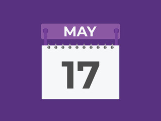 May 17 calendar reminder. 17 May daily calendar icon template. Calendar 17 May icon Design template. Vector illustration

