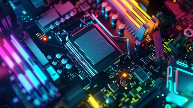 the integration of LED lights around the processor, serving both aesthetic and functional purposes. The glowing lights not only add visual appeal but also indicate activity or performance levels.