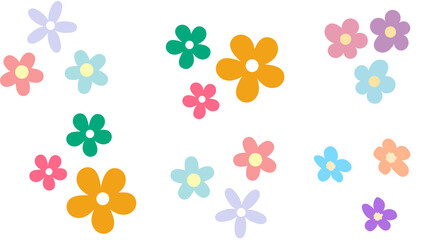 Flowers pattern vector, colorful flowers 