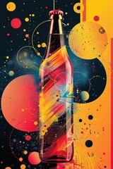 Dynamic forms and designs inspired by vibrant 80s neon signage featured on a soda label