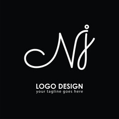 NJ NJ Logo Design, Creative Minimal Letter NJ NJ Monogram