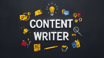 Content writer, Blog articles creation, freelance work concept. creative design.