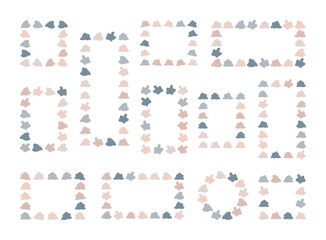 Cumulus cloud decorative frame. Weather decoration. Vector drawing. Collection of design elements.