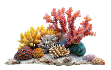 Corals isolated on white or transparent background