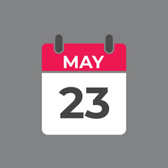 May 23 calendar reminder. 23 May daily calendar icon template. Calendar 23 May icon Design template. Vector illustration
