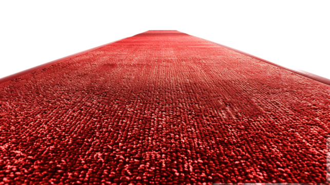 Red carpet isolated on white or transparent background