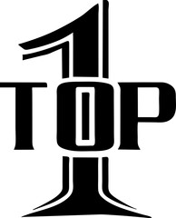 Top one award, top 1 badge sign