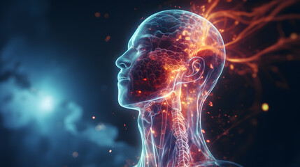 a conceptual image of experiencing heartburn, characterized by discomfort or burning sensation in the chest. The photo illustrates the symptoms of acid reflux and digestive issues