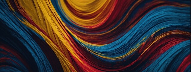 Abstract background yellow blue red color flow grainy wave dark noise texture cover header wallpaper