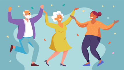 A joyful celebration of life and movement the older adult dance party is a reminder that age is just a number and that youre never too old to have a. Vector illustration