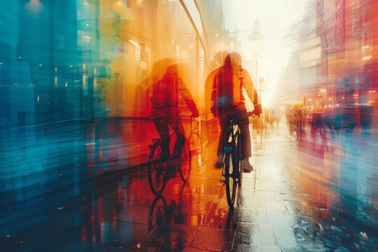 abstract background in colors and patterns for Cycle to Work Day 