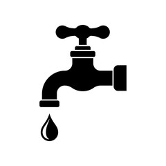 Water tap icon isolated oon white backround.