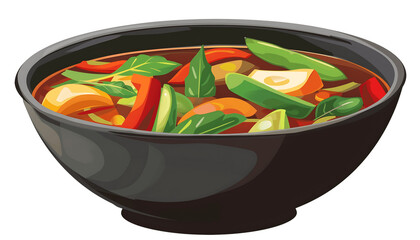 Clipart of a mouthwatering bowl of Thai red curry with vegetables ar7 4 v6 0 Generative AI