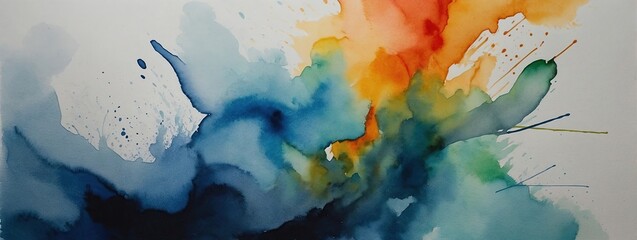 Abstract watercolor hand painted