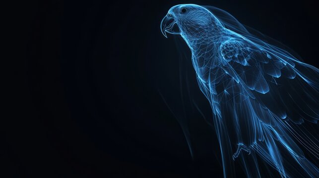 Holographic blue futuristic technology particle background