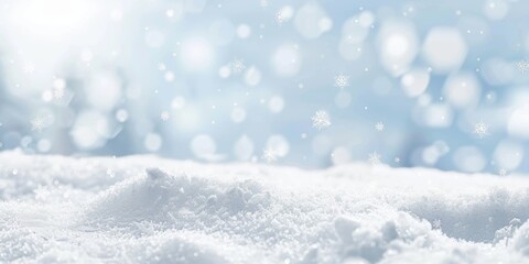Fototapeta premium Winter background with falling snowflakes of snow with blur effect