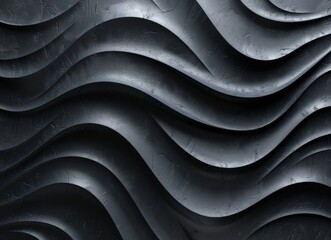 Abstract Black Wavy Textured Background for Modern Design Projects