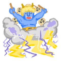 雷様と大荒れの天気