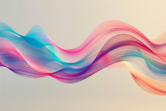 A dynamic GIF showing rainbowcolored waves in constant motion across a minimalist background