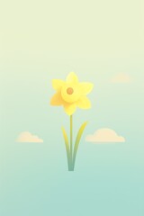 March, watercolor daffodil