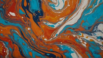 Liquid marbling paint texture background Fluid painting abstract texture Intensive color mix...