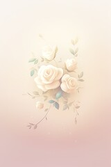 white roses, subtle watercolor