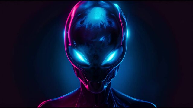 Futuristic alien logo t-shirt design, clean background,
