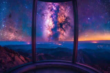 Captivating Celestial Landscape:A Surreal View of the Milky Way from a Remote Mountain Observatory