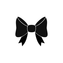 Bow ribbon  gift icon on white background.