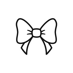 Fototapeta premium Bow ribbon gift icon on white background.