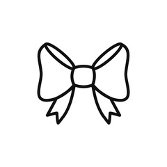 Bow ribbon  gift icon on white background.